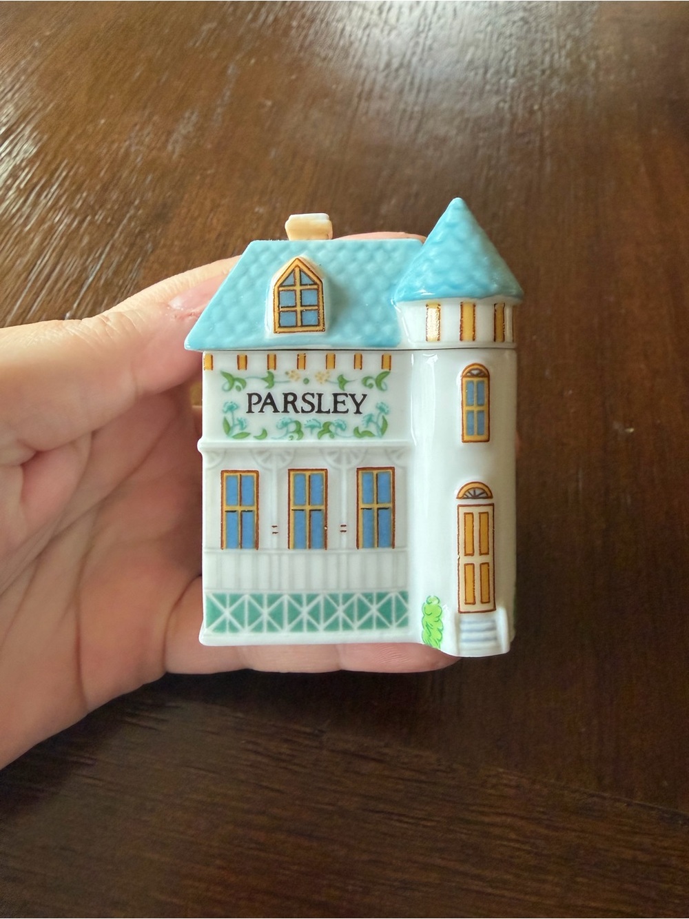 Lenox White Porcelain Spice Village Jar - Parsley